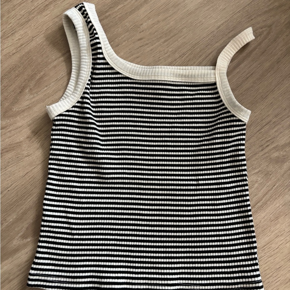 unique one shoulder striped top